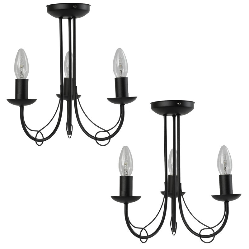 Ozbourn Semi Flush Mount, Black