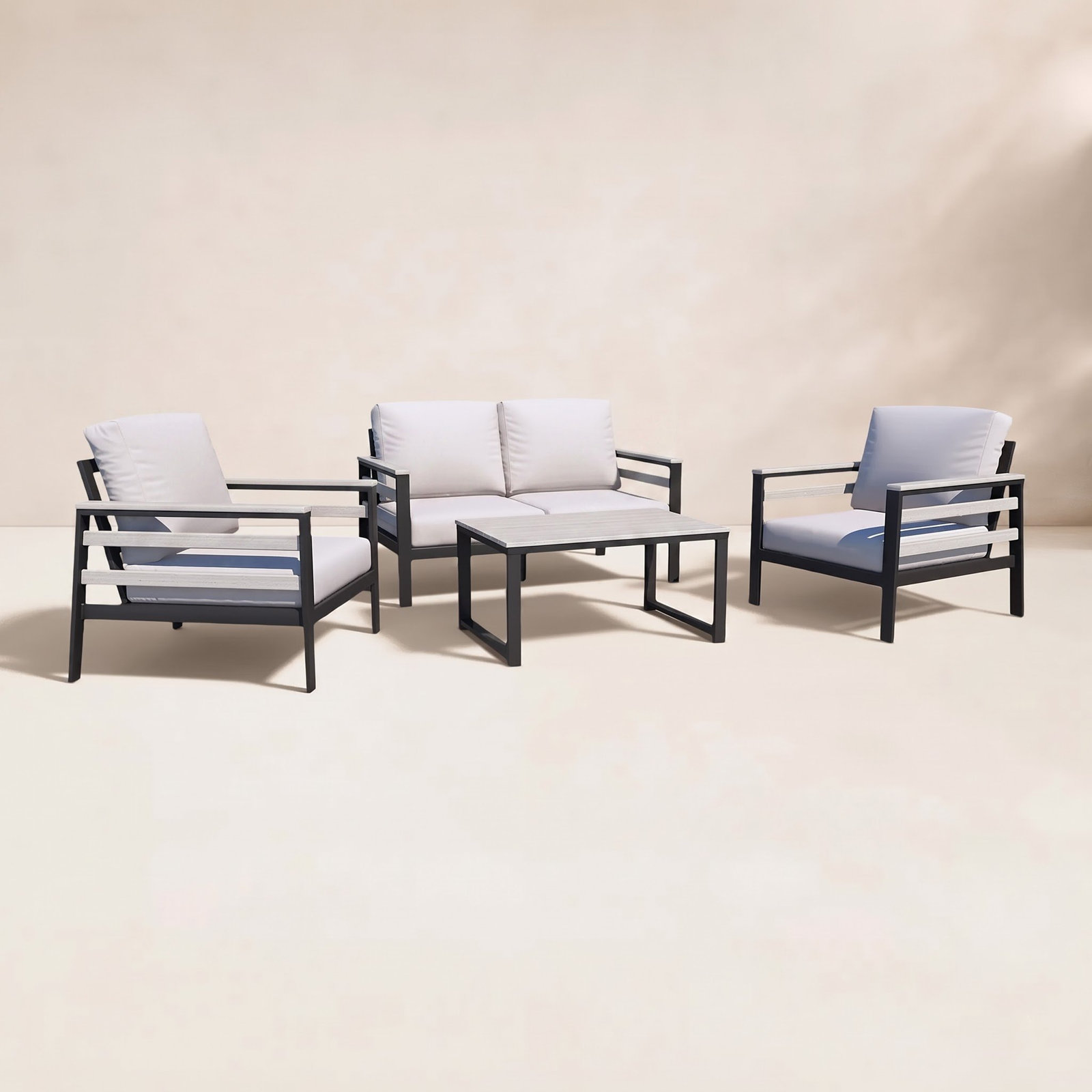 Townsend 1 - Person Patio Seating Group, Sunbrella Canvas Natural