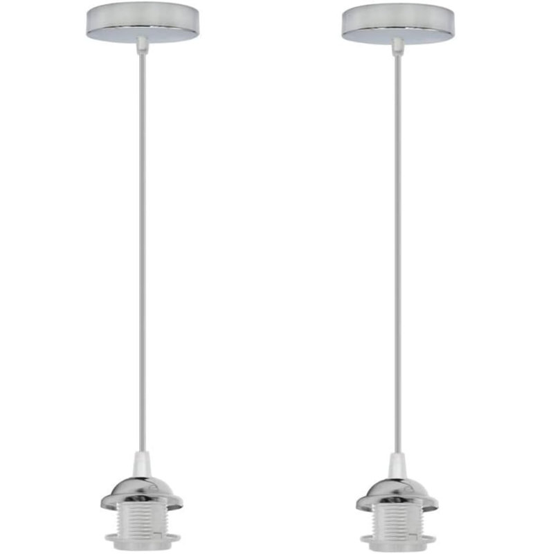 1 - Light Bulb Pendant, Chrome
