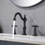 Robinet de lavabo de salle de bain surdimensionné à 2 leviers en laiton massif à fixation sur comptoir, 3 trous-128337041