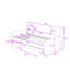 Lit plateforme simple tapissier avec tablettes de rangement et 2 tiroirs-855553693