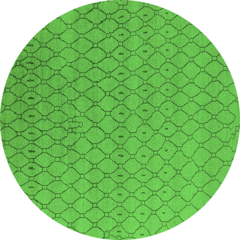 Washable Geometric Indoor Rug, Round 3'