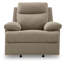 Fauteuil inclinable manuel berçant Silvy avec accoudoirs coussinés, chenille moka-129434415