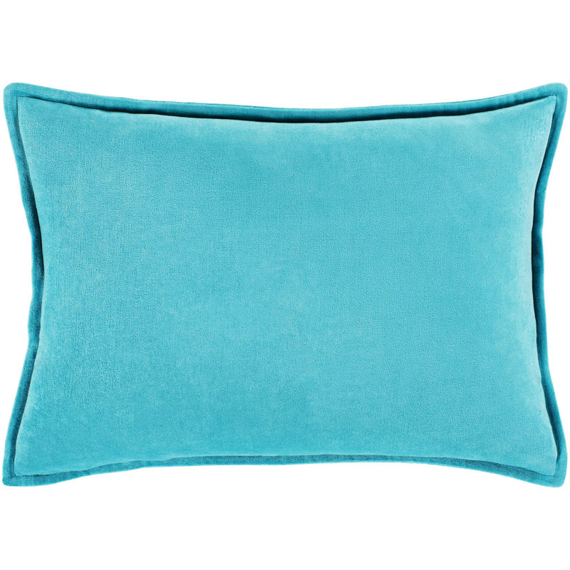Housse et insert de coussin rectangulaire en coton Norwin, Housse de coussin seulement - sans coussin, 13"H x 19"W, Turquoise