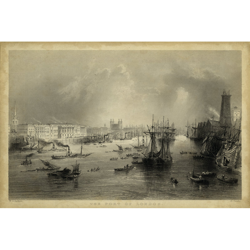 The Port Of London by William H. Bartlett - Wrapped Canvas Art Prints, 61cm H x 91cm W