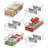 iDesign 6-Piece Fridge Organizer Bins with Dividers - Clear/Grey