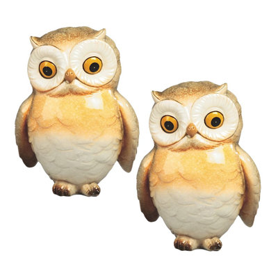"2-PC Set" ICE ARMOR 5"H Owl Look Forward Figurine Figurine Statue Ornament Home/Room Decor and Perfect Gift Ideas for House Warming, Holidays and Birthdays Great Collectible Addition