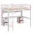 Full-Size Loft Bed Set, Comprising Desk, Cabinets, Drawers, Bedside Tray, And Power Charging Port