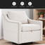 Fauteuil d'appoint pivotant à 360 ° avec coussin rembourré, dossier unique, accoudoirs avec finition rivetée, fauteuil simple avec dossier haut pour le salon-1442309381