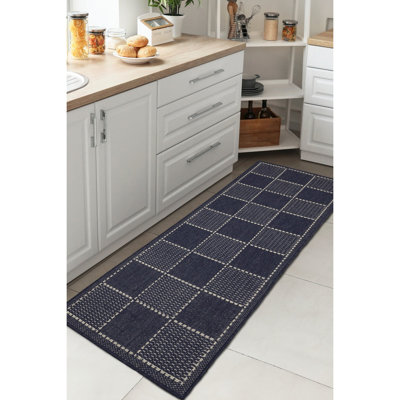 Check Gel Flatwe Navy