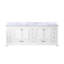 Meuble-lavabo double blanc 84 po X P 22 po D, avec plateau en marbre de culture-970132740