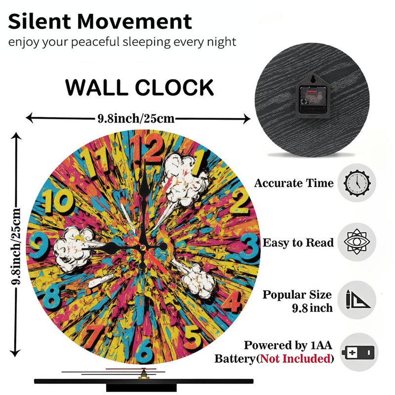Cadran de l'horloge qui explose avec des bouffées de fumée