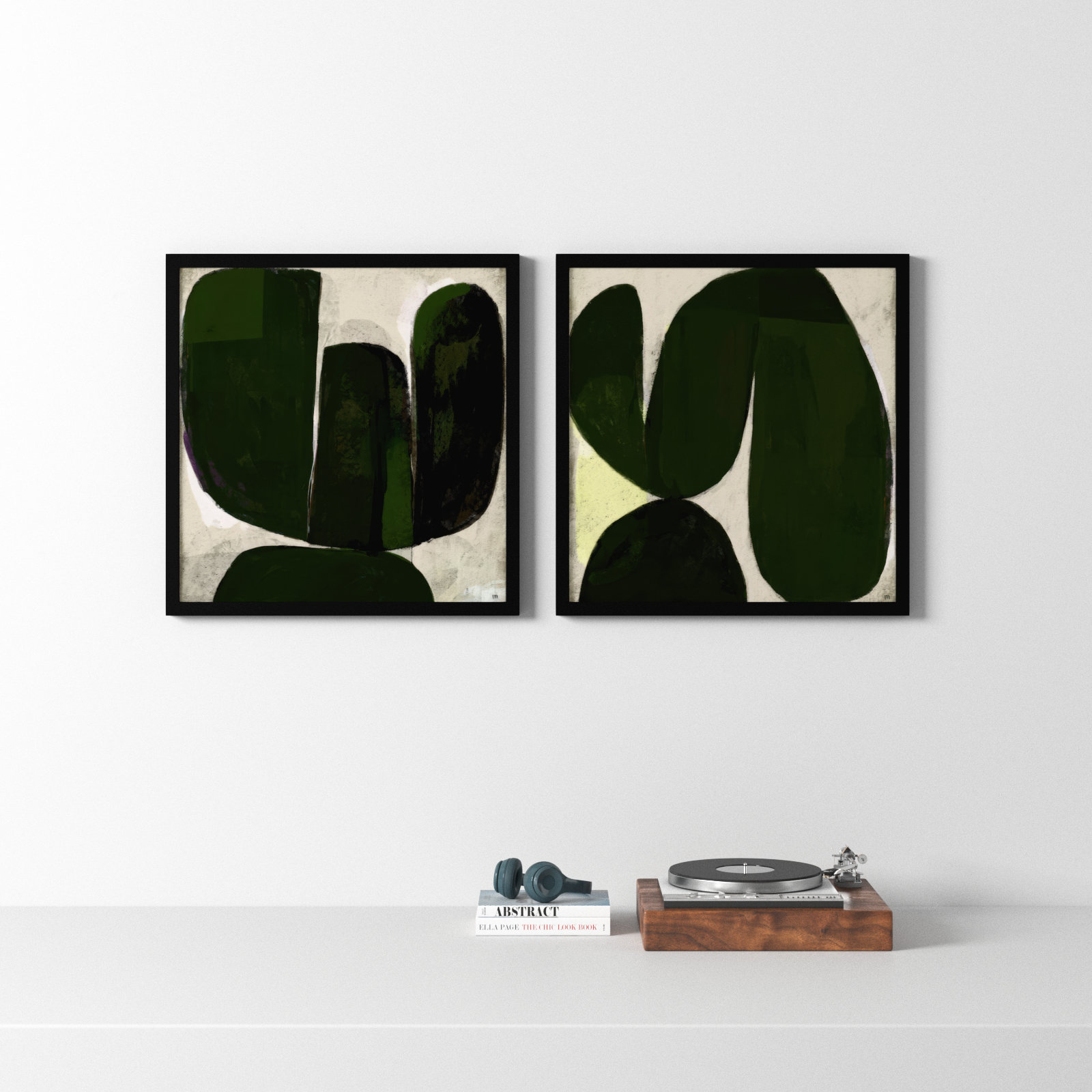 Succulent Set Of 2 by StudioM, Black, 30" H x 30" W x 1.25" D