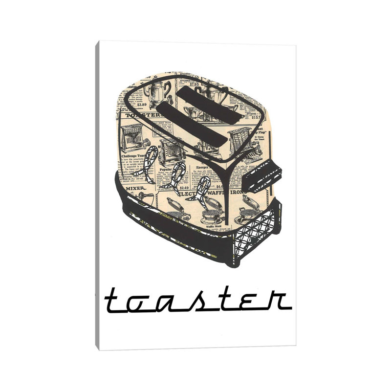 Grille-pain rétro par Paper Cutz - impression, H 18 po x l 12 po x 1,5 po