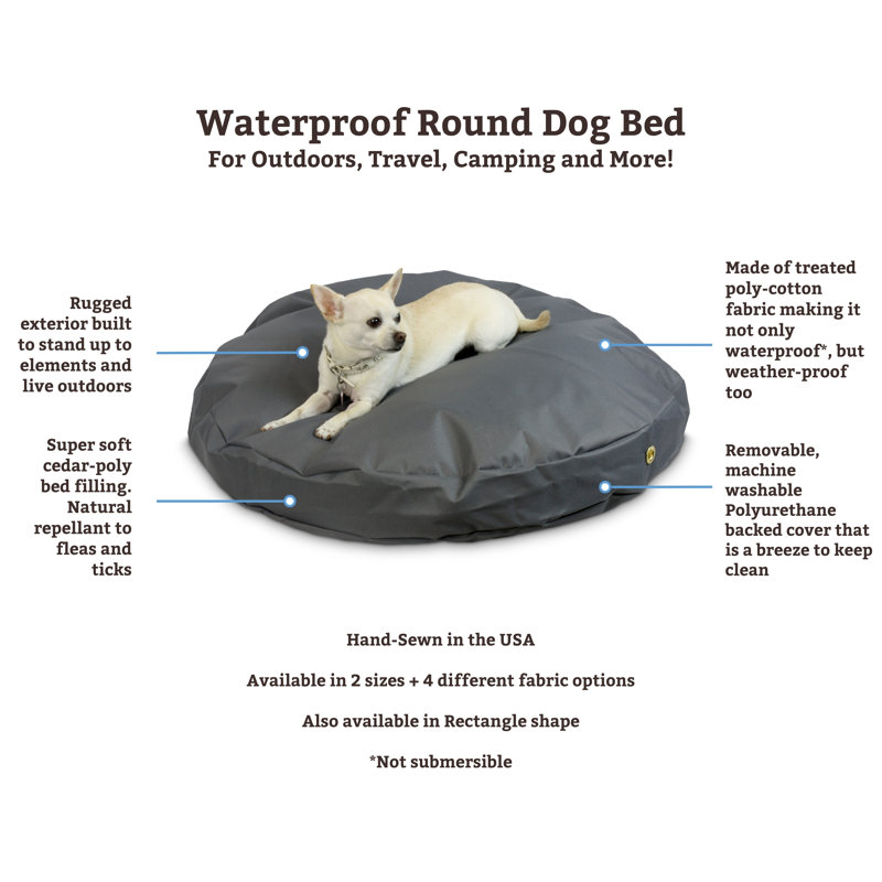 Coussin pour chien imperméable Snoozer, Grand (l 48 po x P 48 po x H 4 po), Noisette