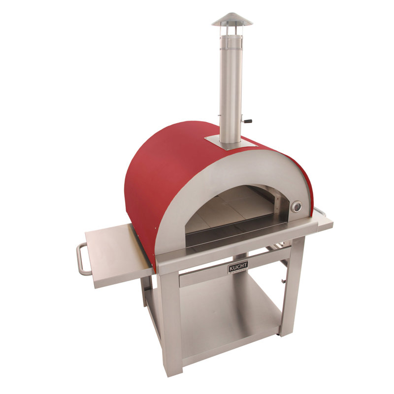 Outdoor Wood-Fired Pizza Oven, Red