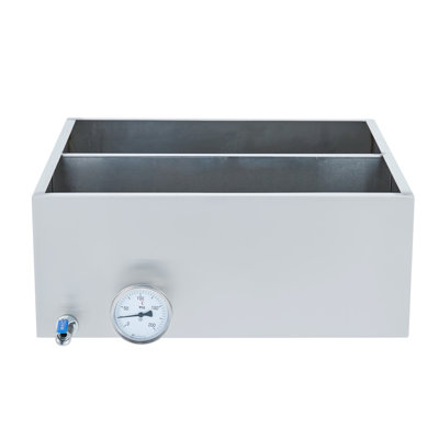 304 Stainless Steel Maple Syrup Evaporator Pan 36×24×9.5 Inch Deep Sap Boiling Tray, 1.5mm Thick Plate, 3/4" Inlet & 1/2" Outlet, Silver Sap Evaporation Tank for Home & Commercial Maple Syrup Making