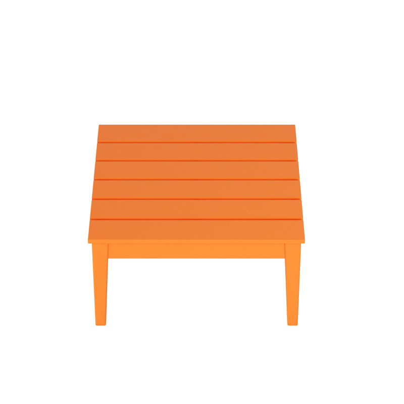 Table basse d'extérieur carrée en PEHD Joubert, Orange