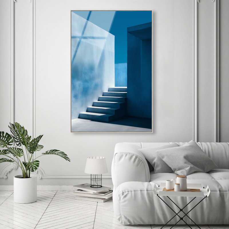 Deep Ocean Walls II Print by Oliver Gal, 55"H x 37"W, Silver Floater Frame