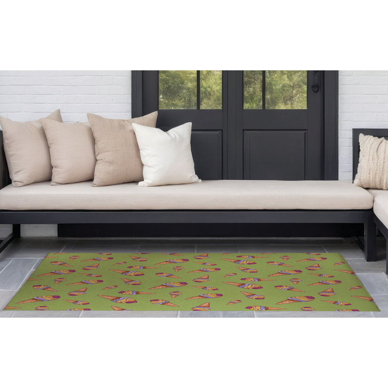 Tapis d'extérieur Summer Ice Cream, Rectangulaire 8 pi x 10 pi