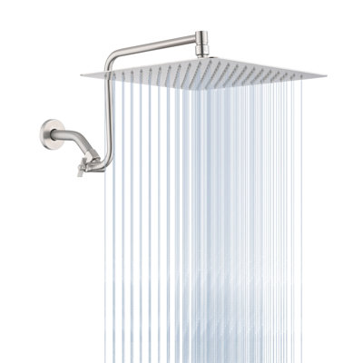 12 Inch Adjustable Extension Arm High-Pressure Rain Shower Head, Rain Fixed Shower Head