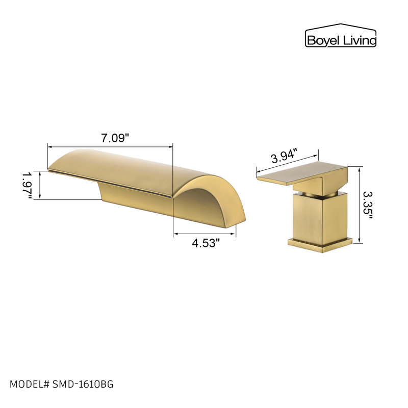 8 po Robinet pour salle de bain à poignée simple, Doré