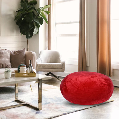 Bean Bag Chair, Plush Floor Chair For Kids And Adults W/ Washable Cover, Lounge Chair With Stretchable Fabric, Comfy Bedroom Chair, Filled With Shredded And Memory Foam.