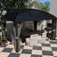 3 X 4m Dark Grey Hardtop Gazebo, Aluminium Permanent Pavilion With Metal Roof, Mosquito Netting, Privacy Curtains And Inner Hanging Hooks For Patio Garden