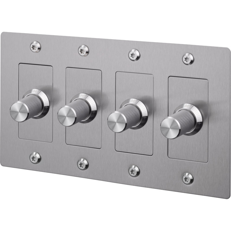 4G Dimmer / LED / Linear / Without Logo, Steel, 4 Gang