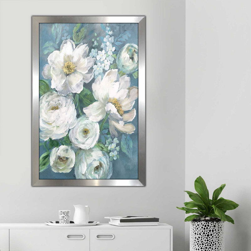 Cottage Radiance II par - Peinture, Encadrement argenté, H 27,5 po x l 21,5 po x P 0,75 po