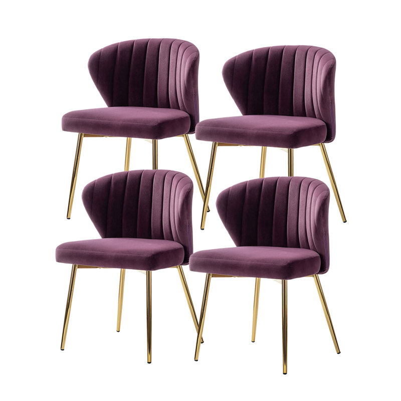Fauteuil d'appoint à oreilles Axia, Velours mauve