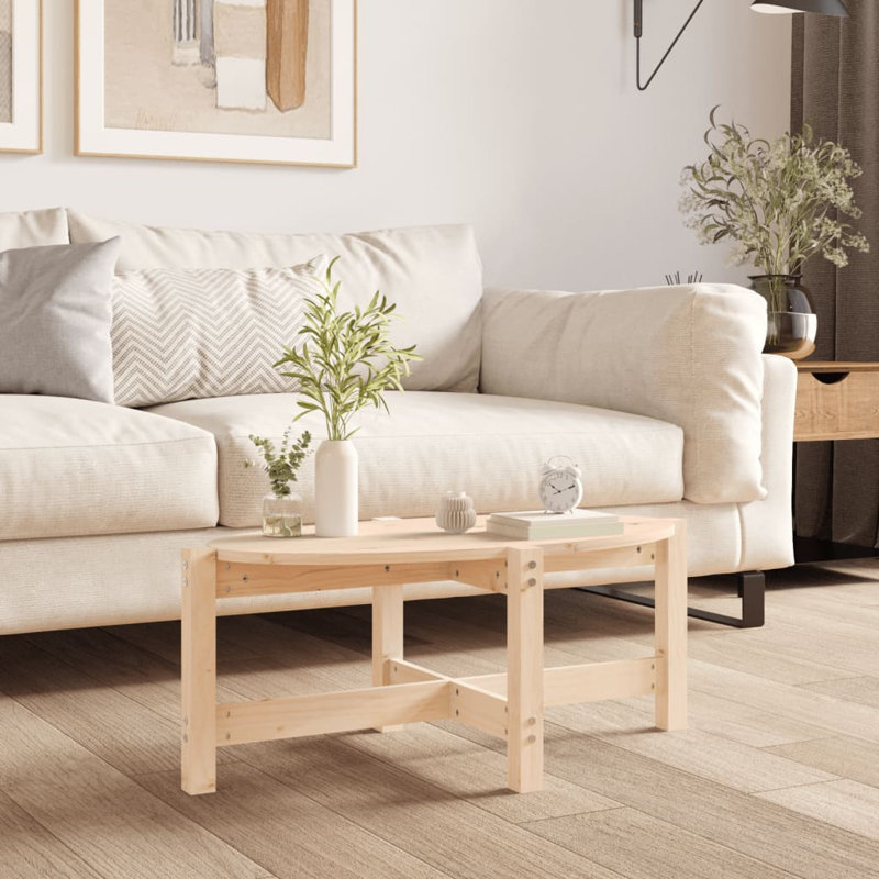 Wroblewski Solid Wood Four Leg Coffee Table, 35cm H x 87cm W x 48cm D, Beige