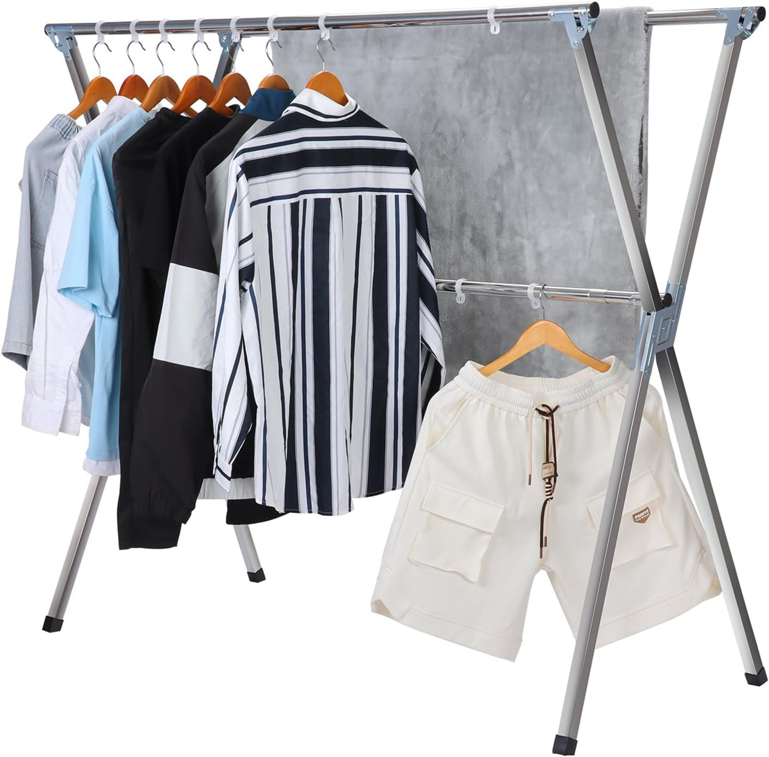 Multifunctional Foldable X-Frame Drying Rack Rebrilliant