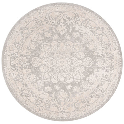 Calidia Oriental Light Gray/Cream Area Rug