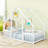 Wood House-Shaped Floor Bed With Guardrails-528129509-528129498