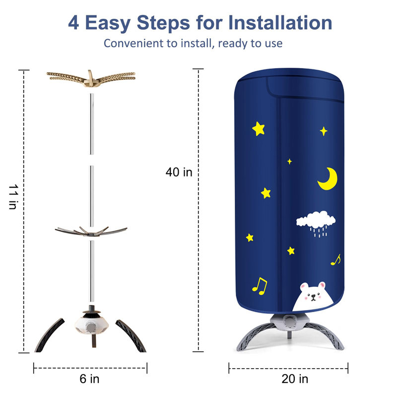 Séchoir à linge portatif de mise à niveau de grande capacité, compact et rapide, facile à utiliser, adapté à la maison, au voyage et à l'appartement