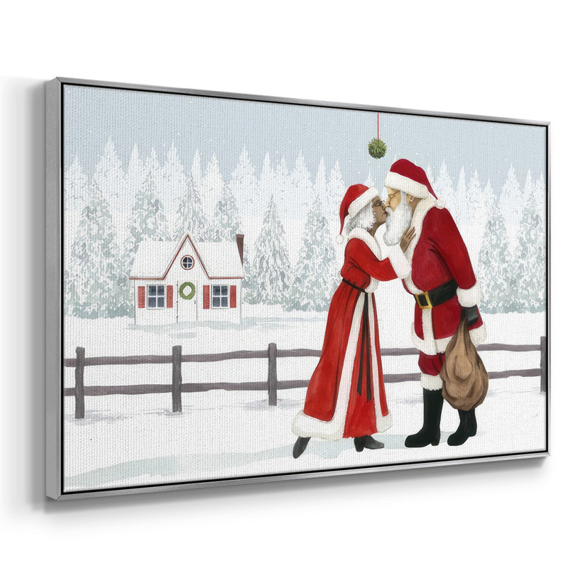 Toile tendue avec châssis en A, collection Christmas Love, H 17 po x l 25 po x P 1,5 po, Encadrement argenté