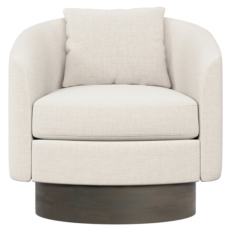 Camino Upholstered Swivel Barrel Chair, Cream Linen 1429-002