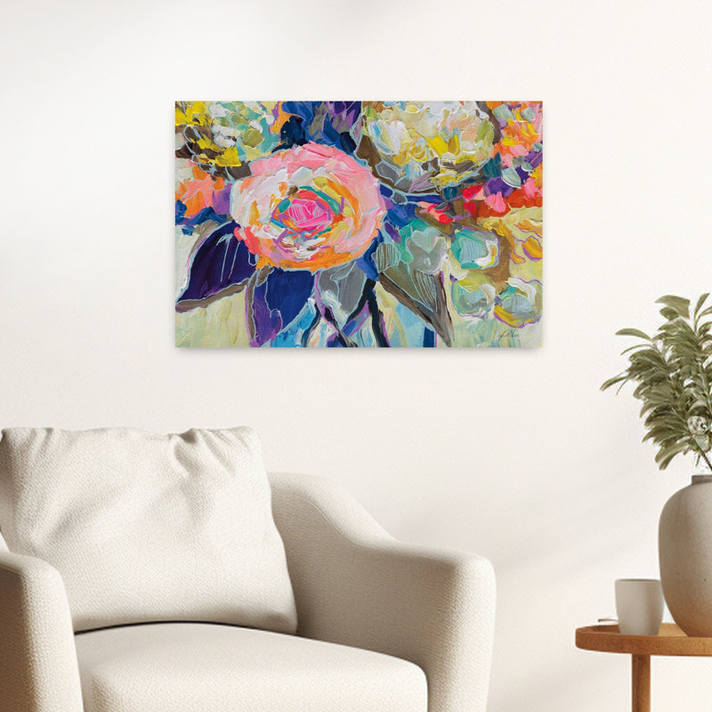 Art contemporain Art floral contemporain, H 16 po x l 24 po