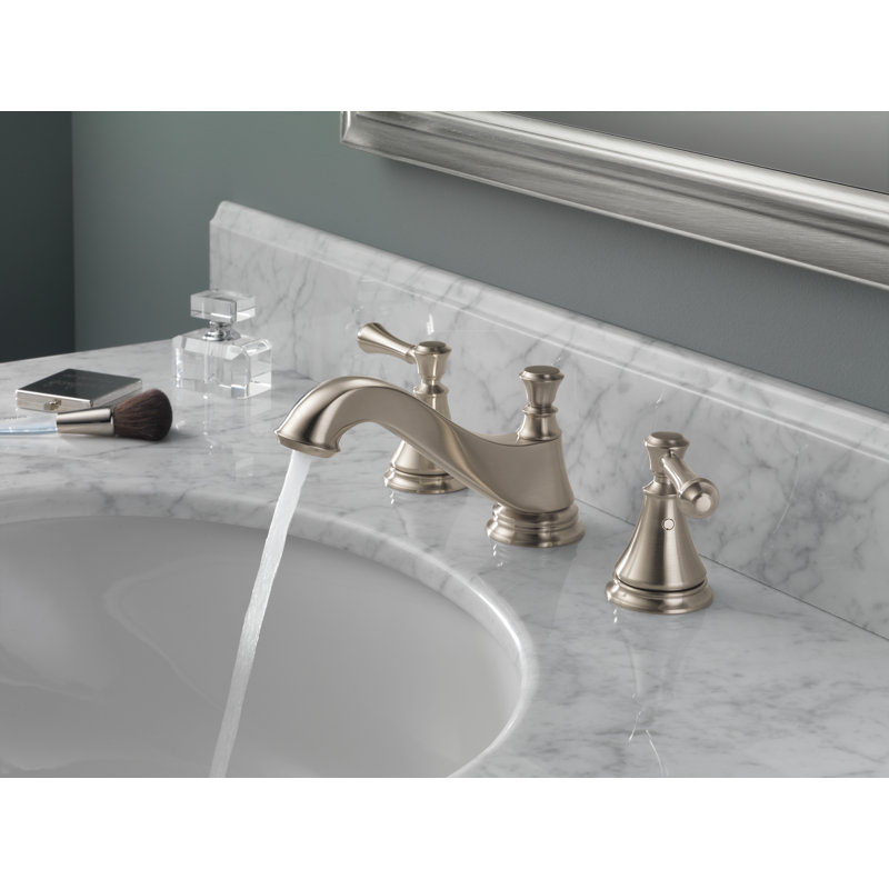 Cassidy Widespread Bathroom Faucet with Drain Assembly, Brilliance Stainless