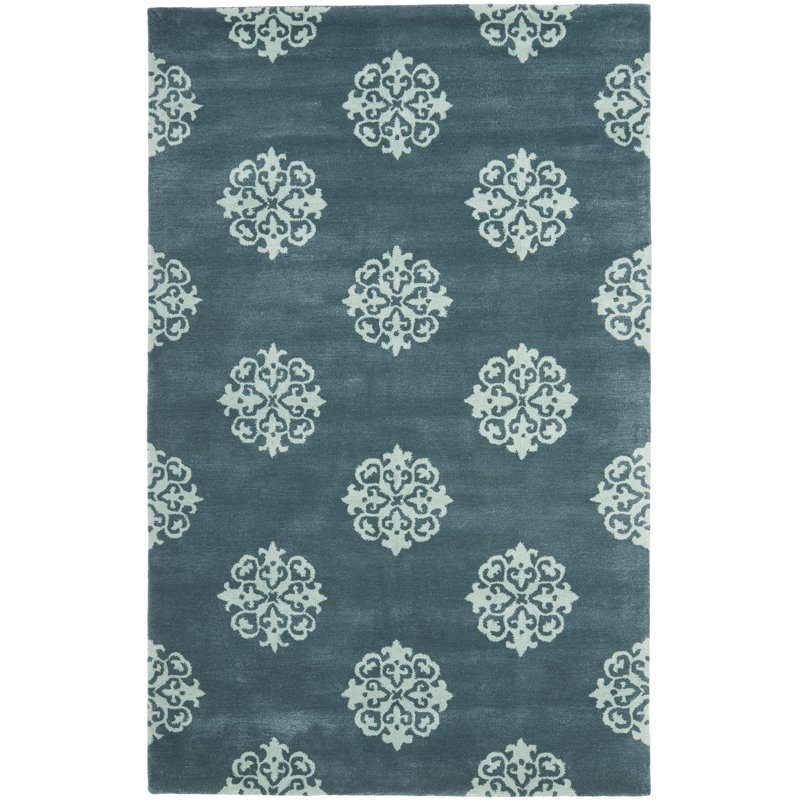 Daxton Floral Wool Hand Woven Area Rug, Rectangle 61 x 91 cm