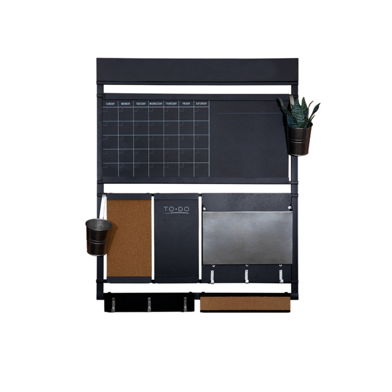 Stratton Home Decor Metal Wall Organizer Calendar Chalkboard and