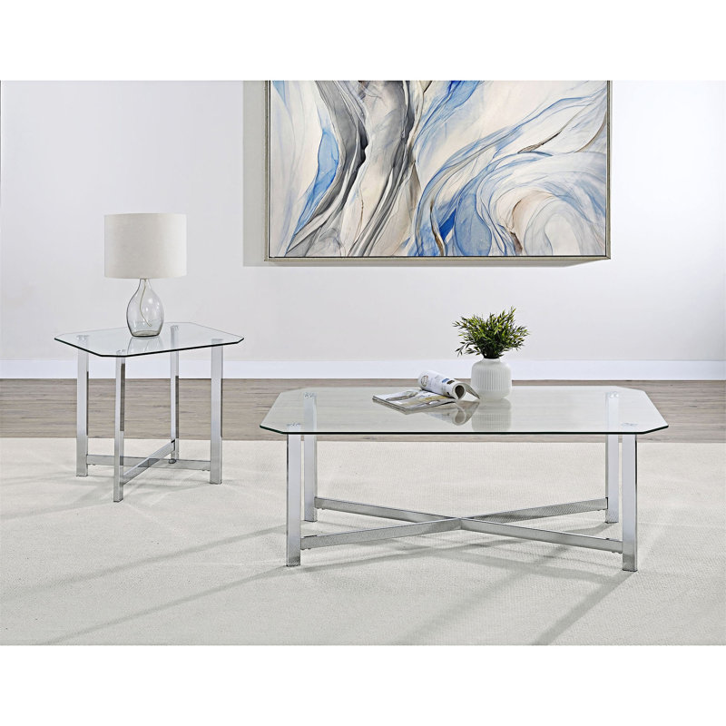 Ensemble de tables basses 2 pièces, H 18,26 po x l 48,01 po x P 26,01 po