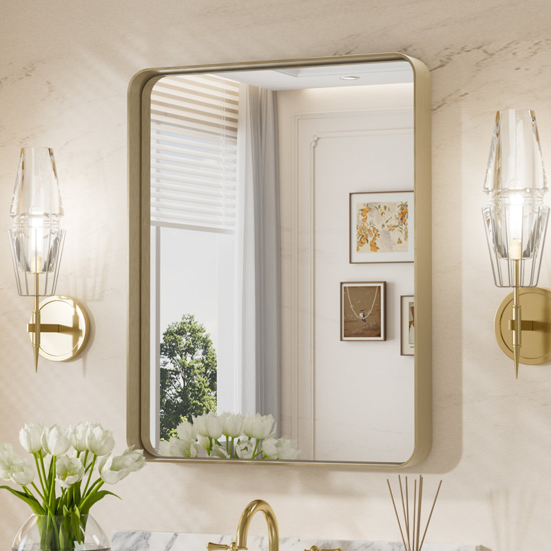Miroir d'appoint Tyro, Doré, 30 po x 24 po, Rectangulaire