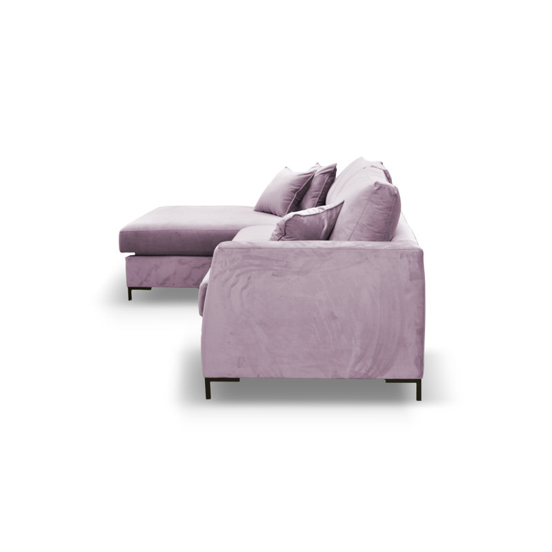 Inwood 4 Seater Corner Sofa , Pink 100 % polyester, Left Hand Facing