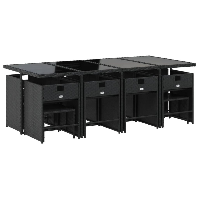 Ensemble repas 13 pièces avec coussins Hokku Designs, Blanc / noir