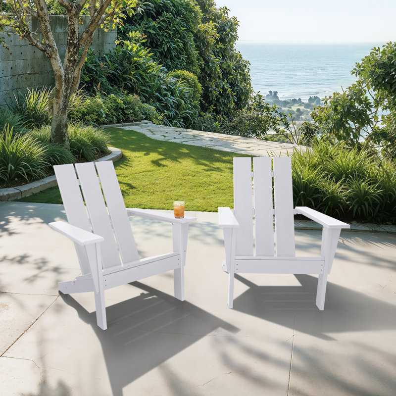 LuXeo Arcadia HDPE Outdoor Adirondack Chair, White