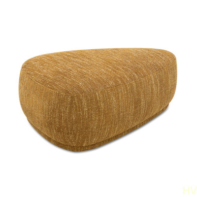 Repose-pieds cocktail triangulaire 44 po, tweed moutarde 44 po