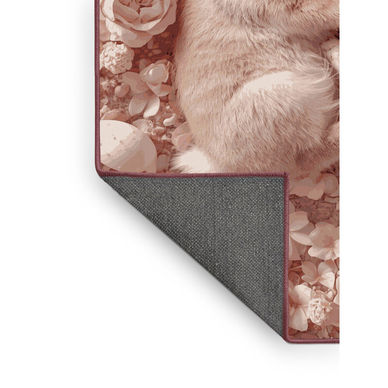 Soft Plush Esser Easter Modern & Contemporary Abstract Area Rug in Brown – Rose Binding, 5x8