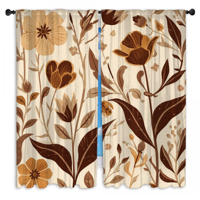 Rideaux de fenêtre Botanical Floral Illustration